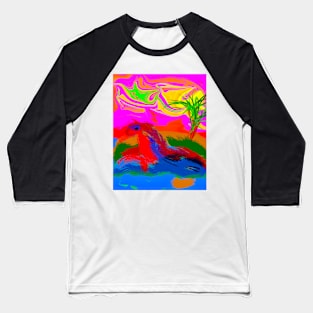 Abstract Island Baseball T-Shirt